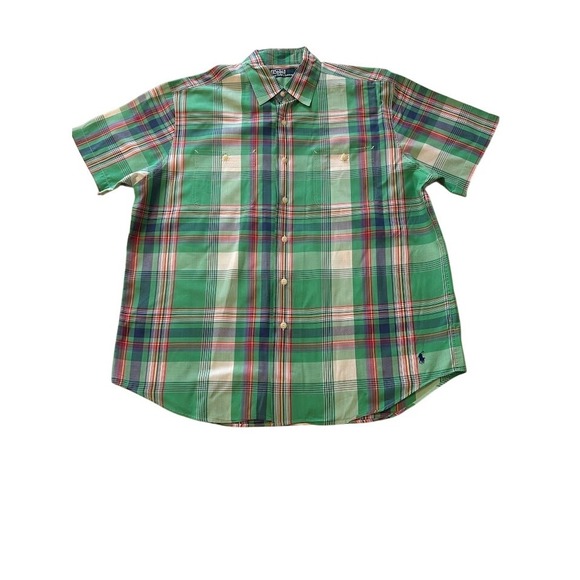 Polo by Ralph Lauren Mens L Plaid Short Sleeve Button Up Shirt - Picture 1 of 7